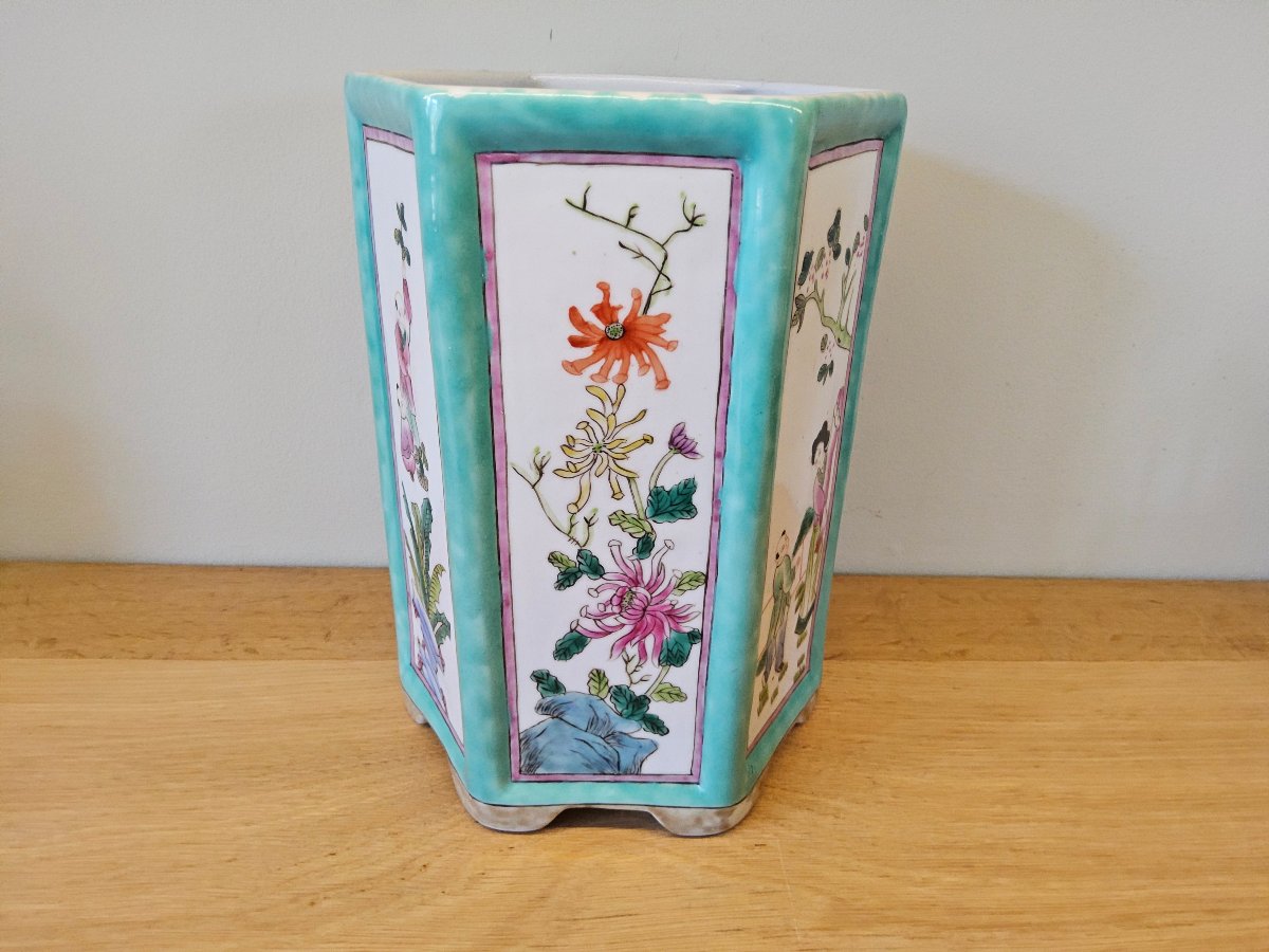 China. Large "bitong" Porcelain Brush Pot-photo-2