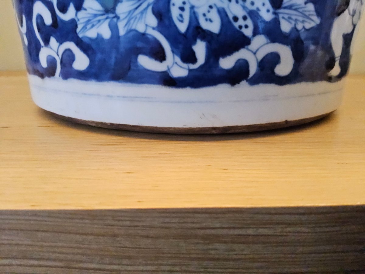 Chine. Grand lave pinceaux "bitong" en porcelaine du XIX ème siècle-photo-3