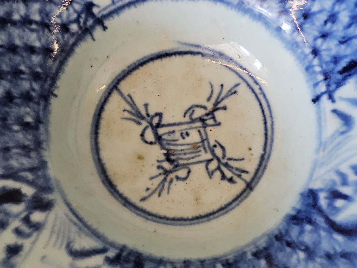 China. Pair Of Large Blue-and-white Porcelain Bowls.-photo-1