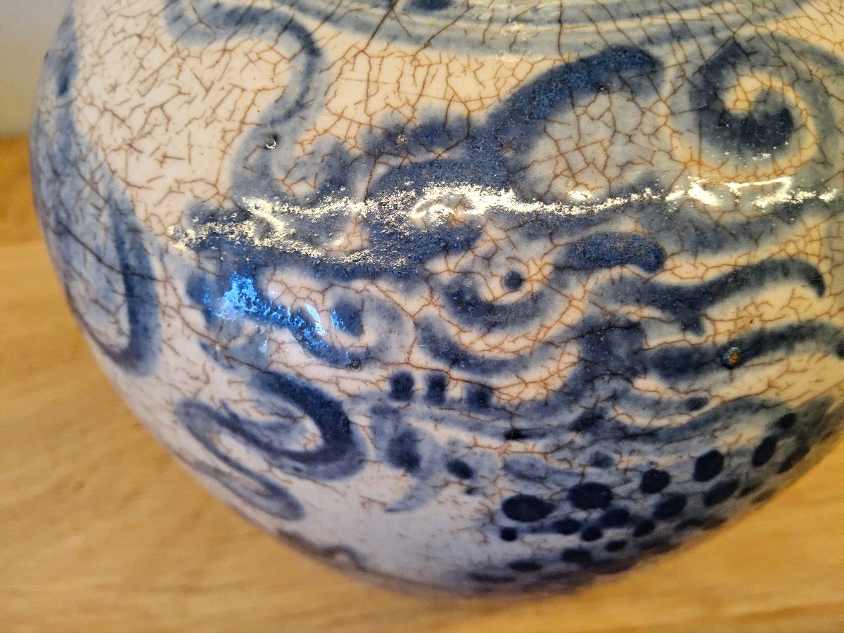 Vietnam. 19th-century Blue-and-white Porcelain Dragon Vase.-photo-8