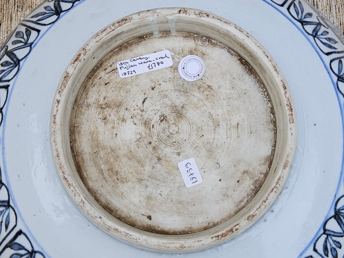 China. "white And Blue" Porcelain Punch Bowl. 18th Century.-photo-5