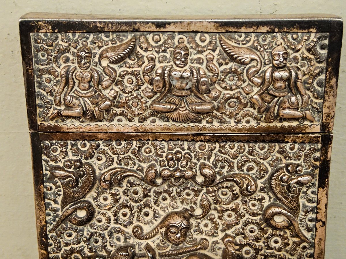 India. 18th-century Solid Silver Case.-photo-7