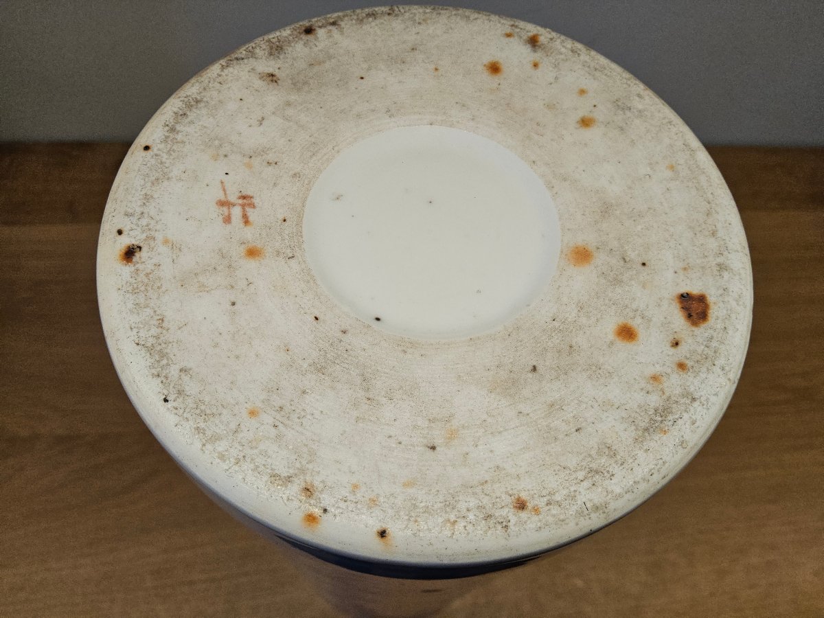 Chine. Grand pot à pinceaux "bitong" en porcelaine-photo-4
