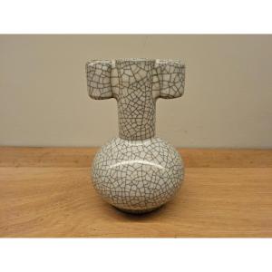 Vase Chinois Craquelé De Type Guan de La Dynastie Qing