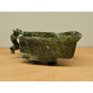 China. Brush Wash In Spinach Jade.