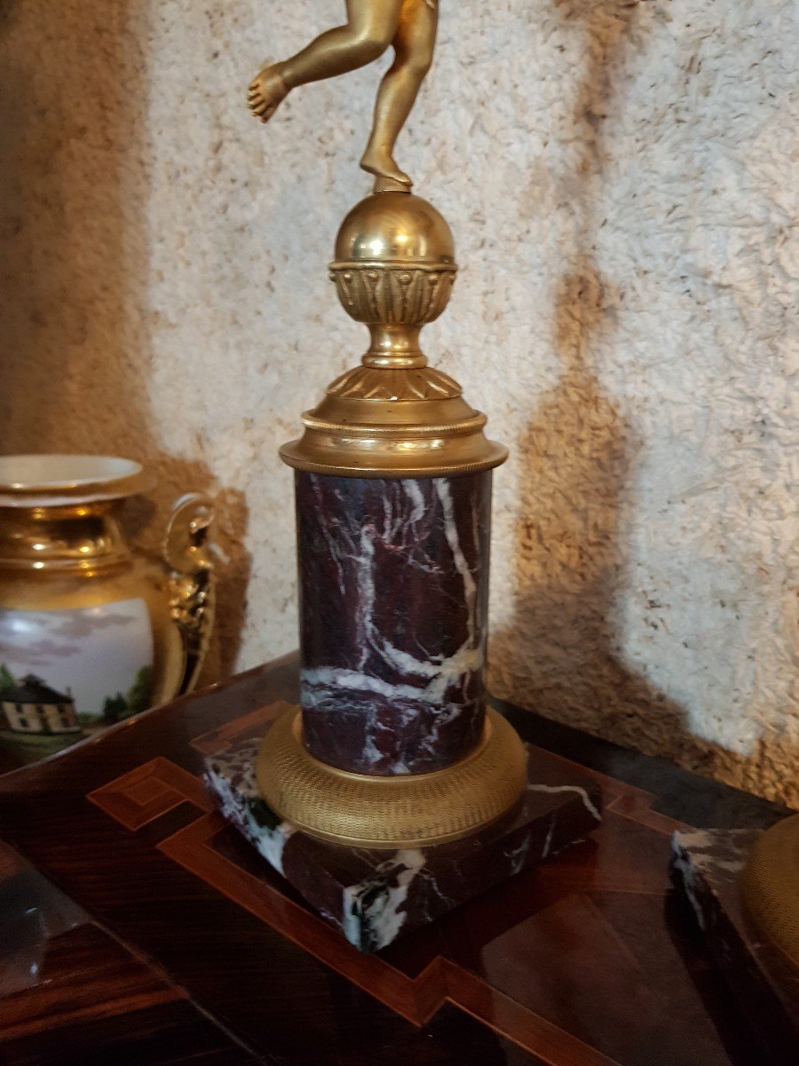 Paire De Candélabres En Bronze Doré.-photo-3
