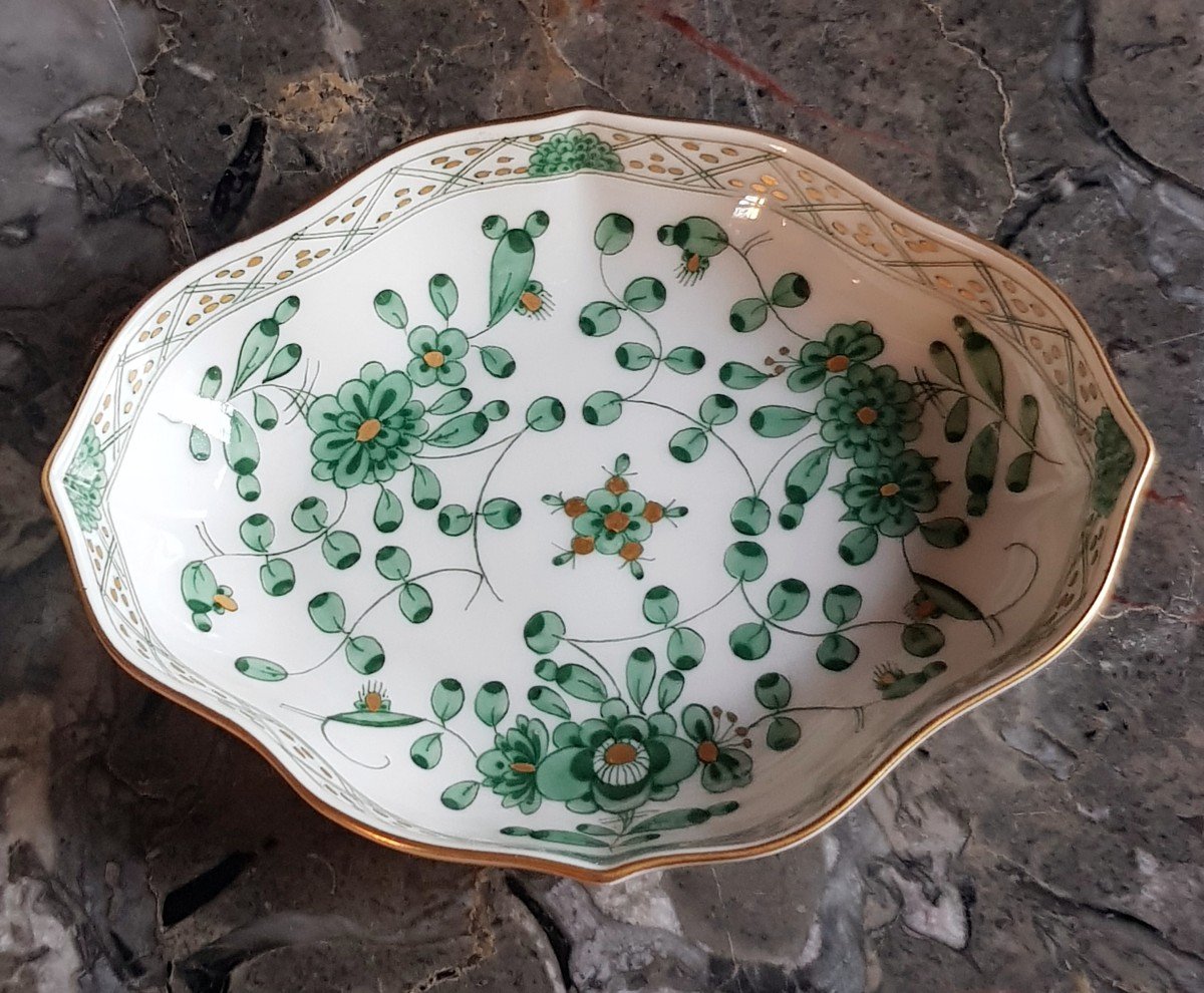 Meissen. Petit Vase Et Vide-poche En Porcelaine.-photo-2