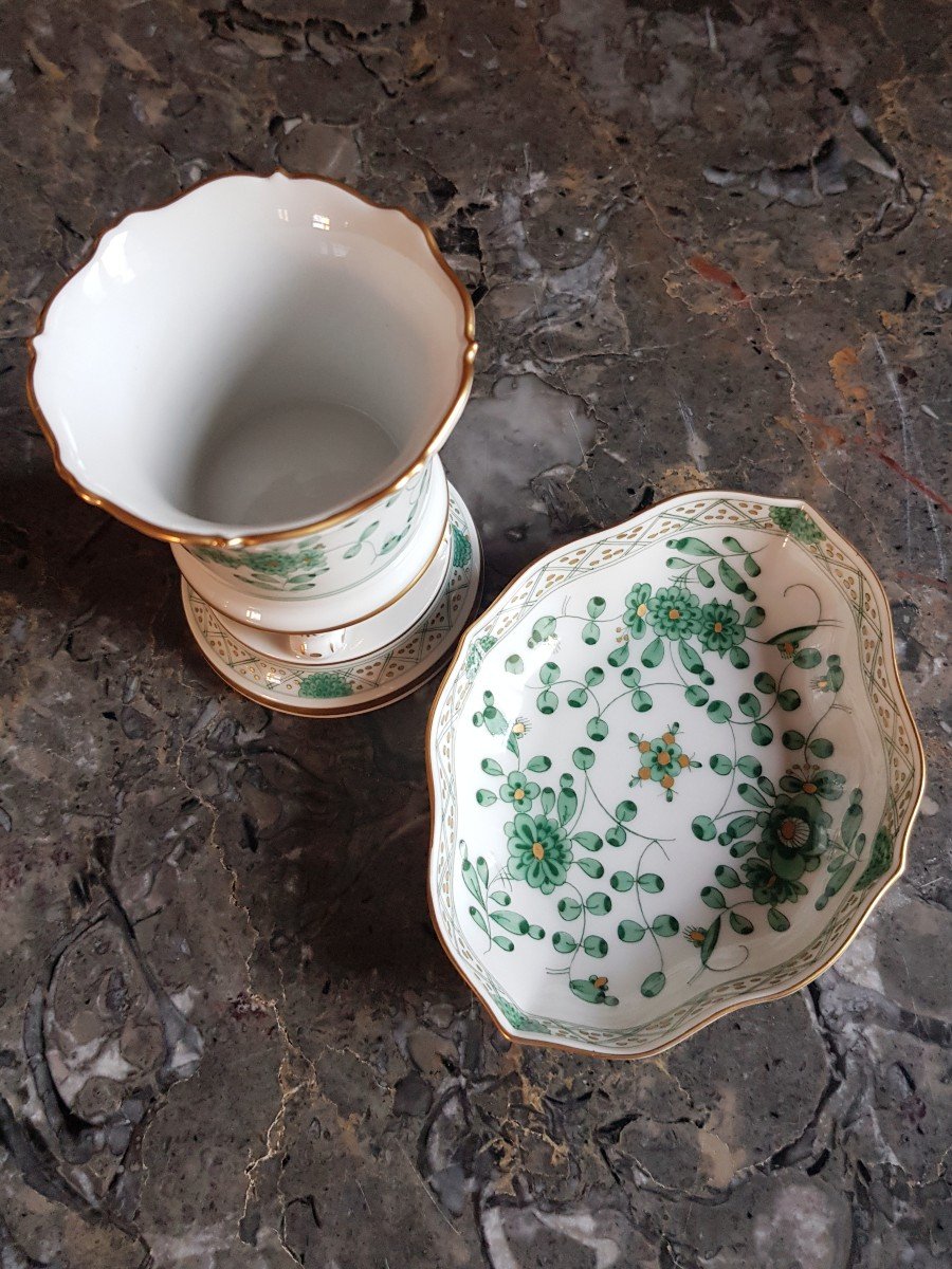 Meissen. Petit Vase Et Vide-poche En Porcelaine.-photo-4