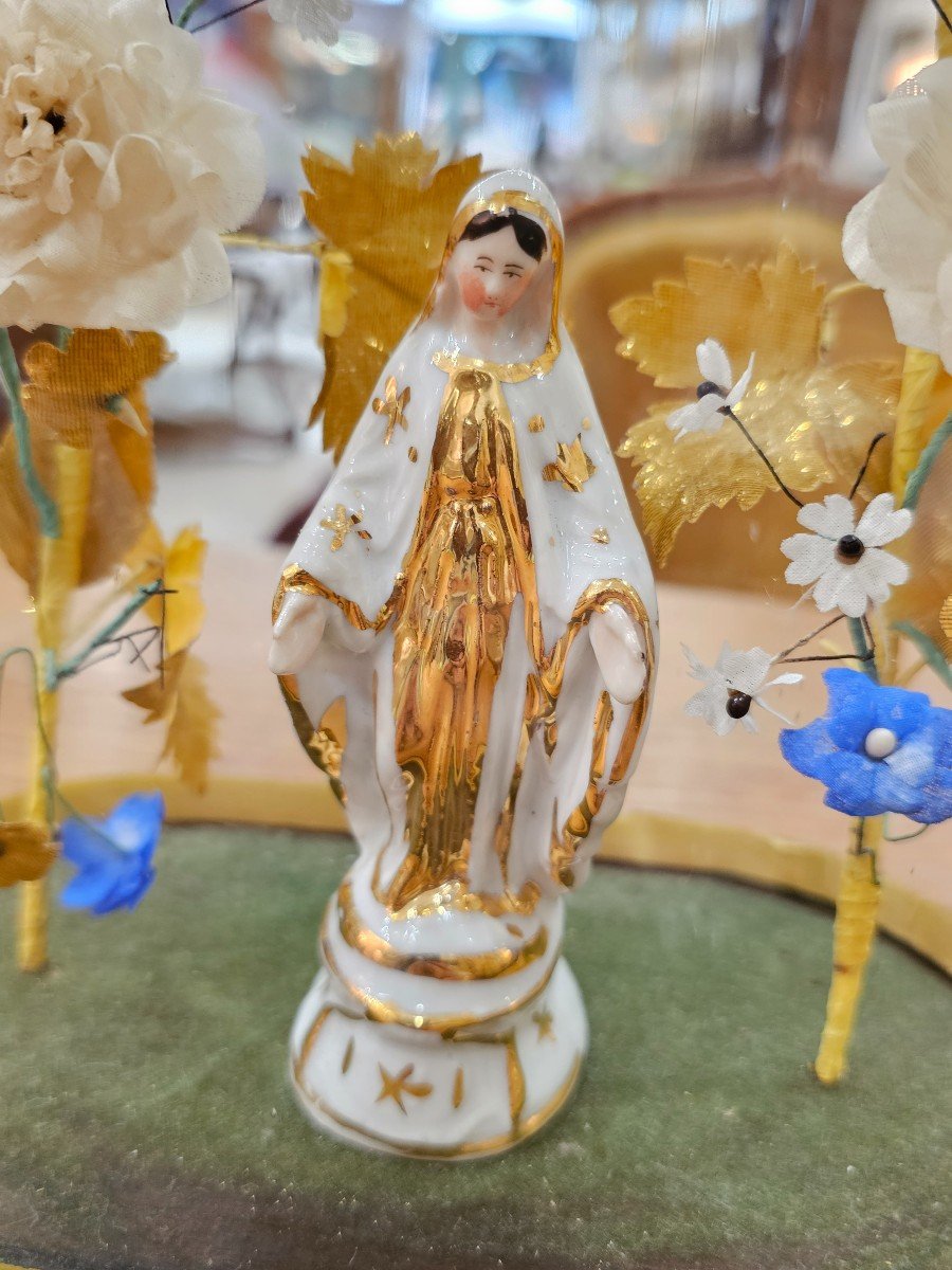 Globe De Mariage. Vierge En Porcelaine. -photo-4