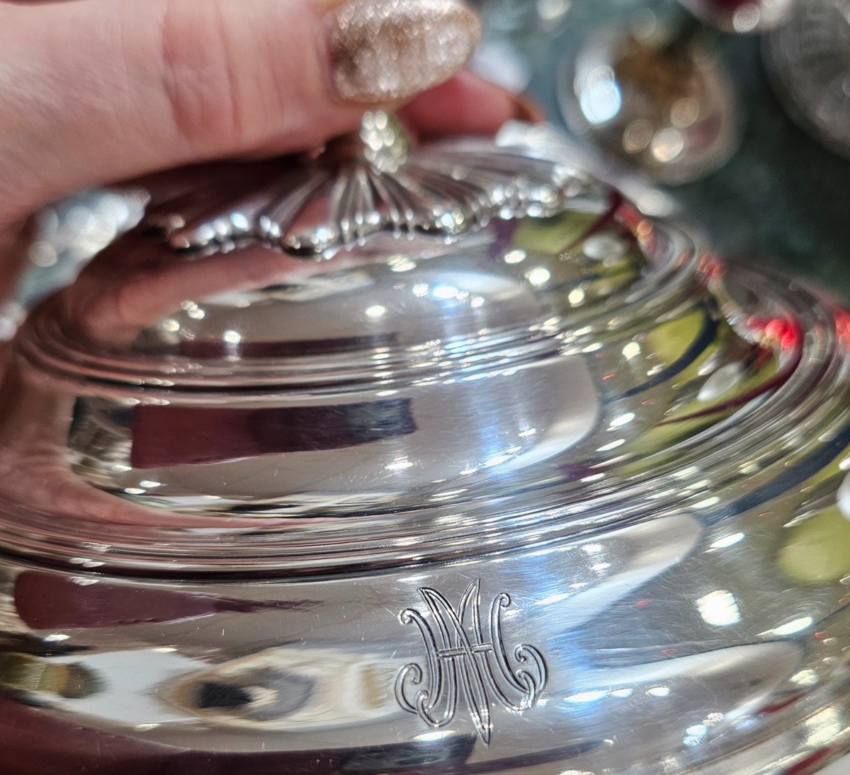 Limousin & Strain. Vegetable Dish In Solid Silver.-photo-1
