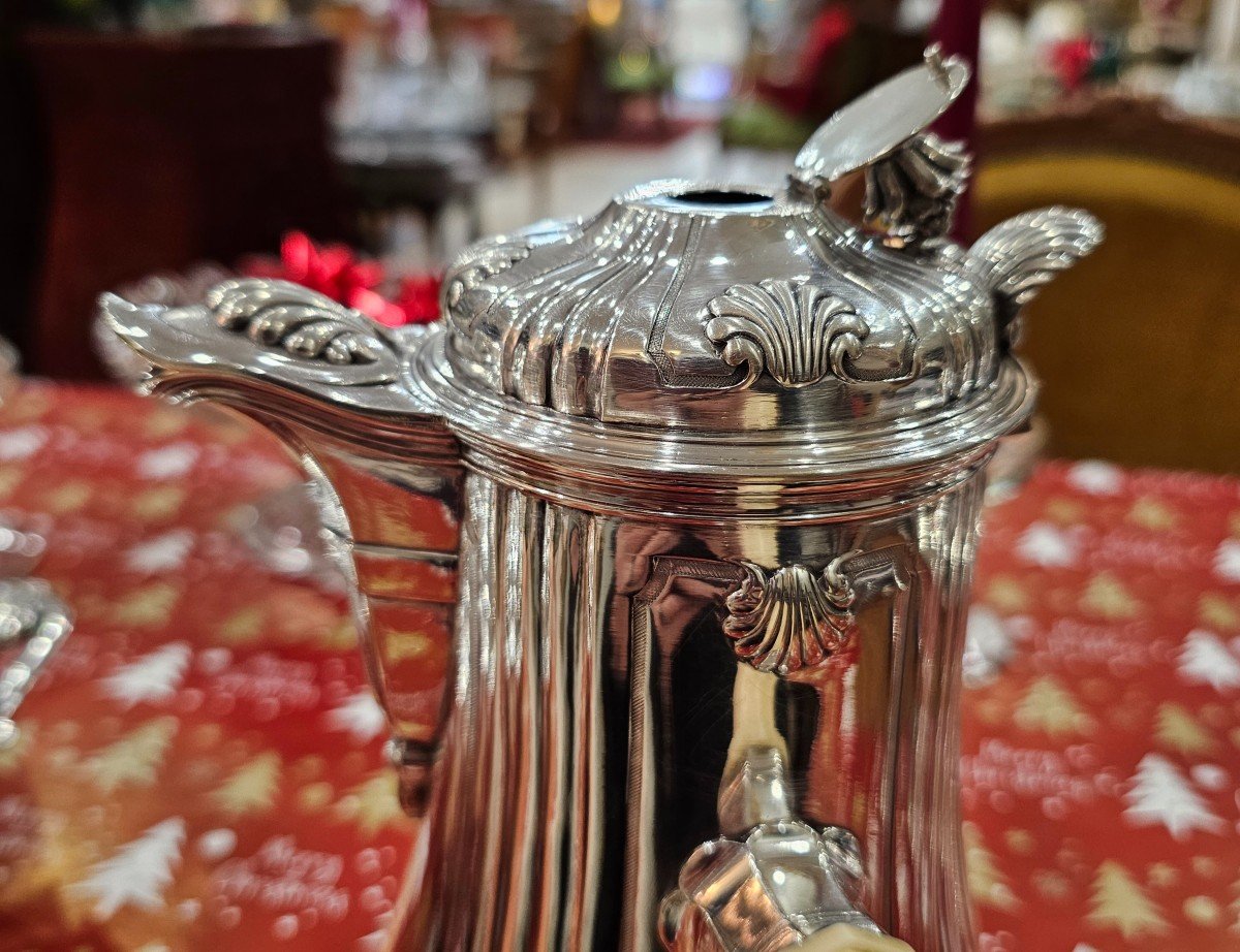 Limousin & Strain. Solid Silver Coffee Pot.-photo-3