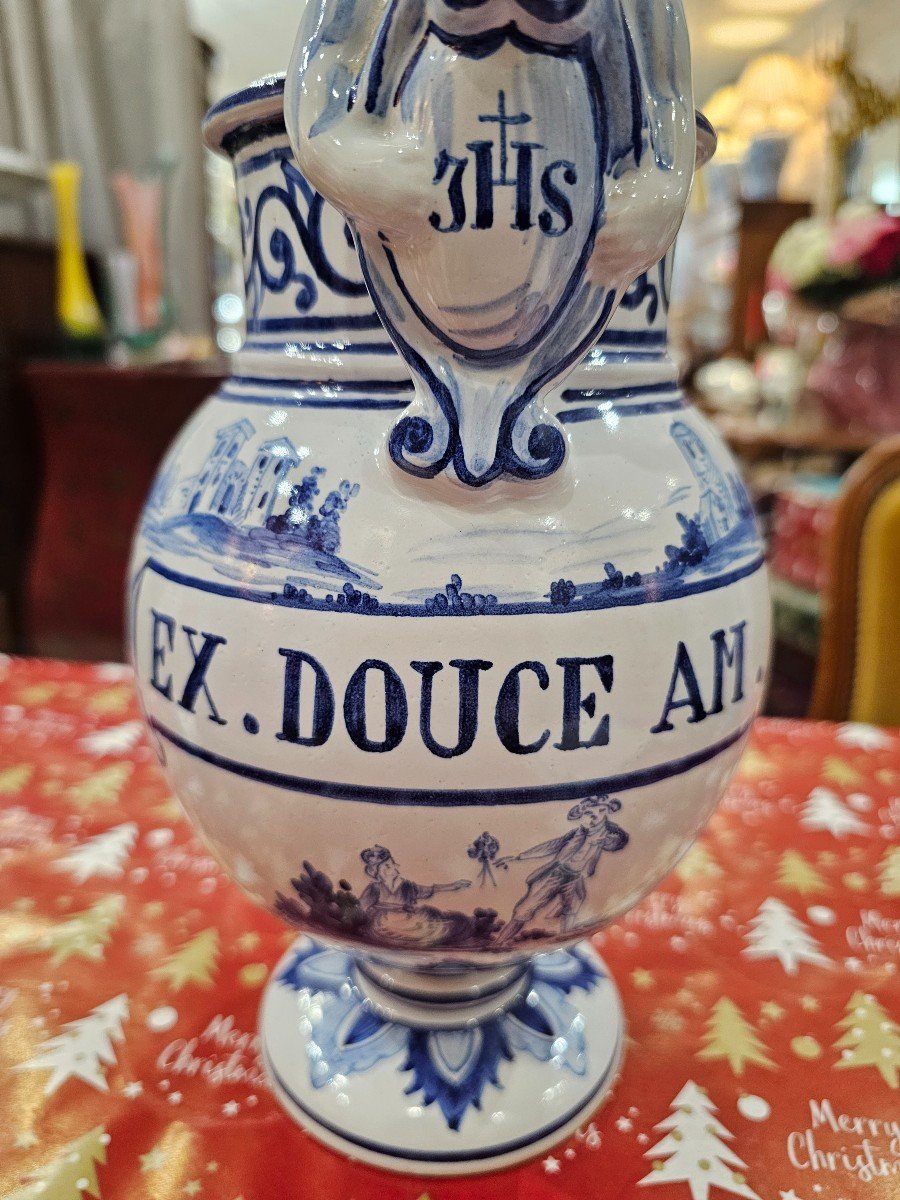 Emile Tessier. Malicorne. Large Earthenware Medicine Jar.-photo-4