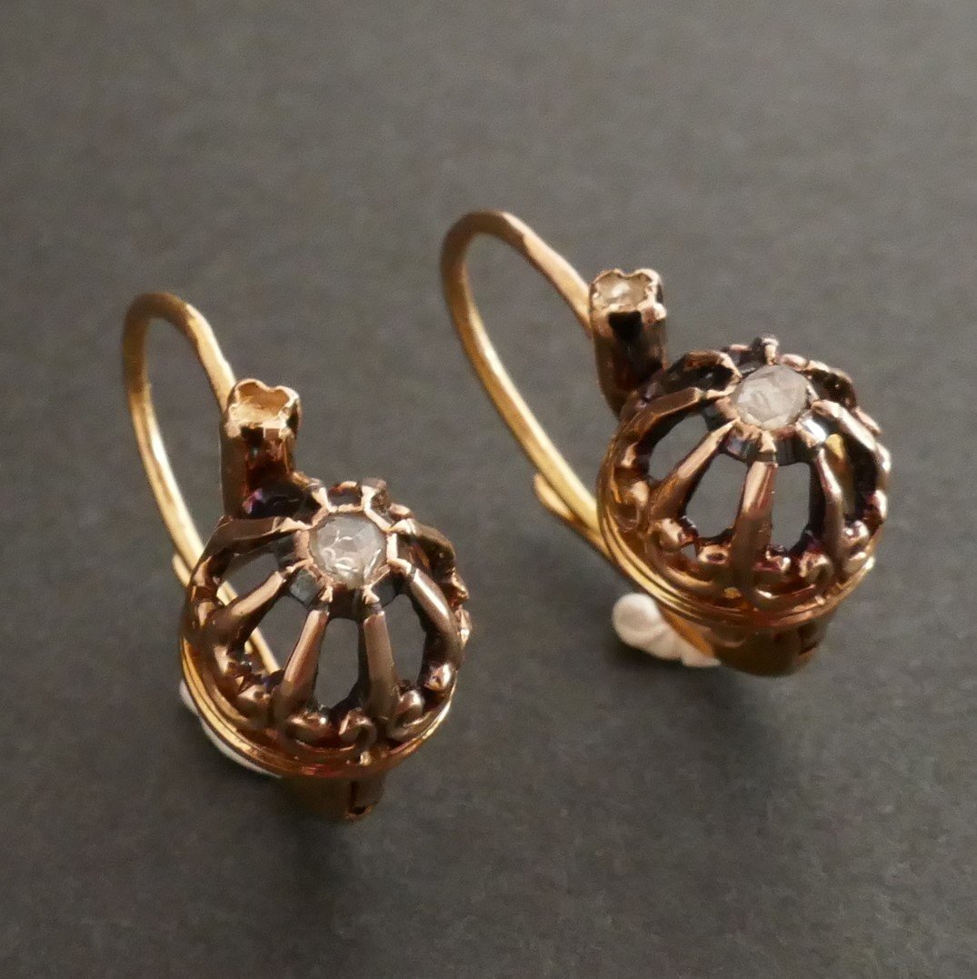 Dormeuses Diamants, Poinçon Tête De Cheval.
