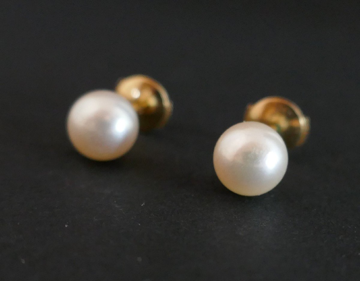 Pair Of Cultured Pearl Earrings, 5.50 Mm.-photo-3