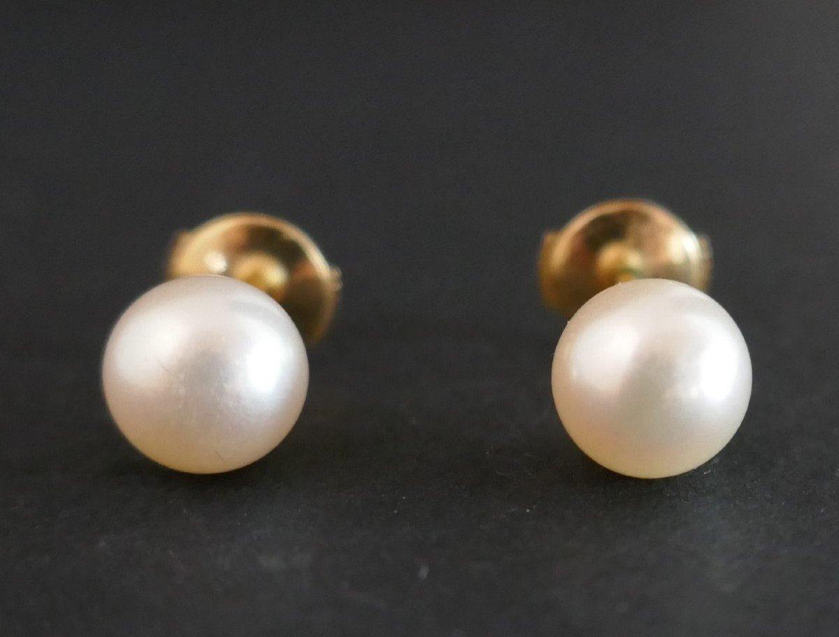 Paire De Boucles d'Oreilles Perles De Culture, 5,50 mm.