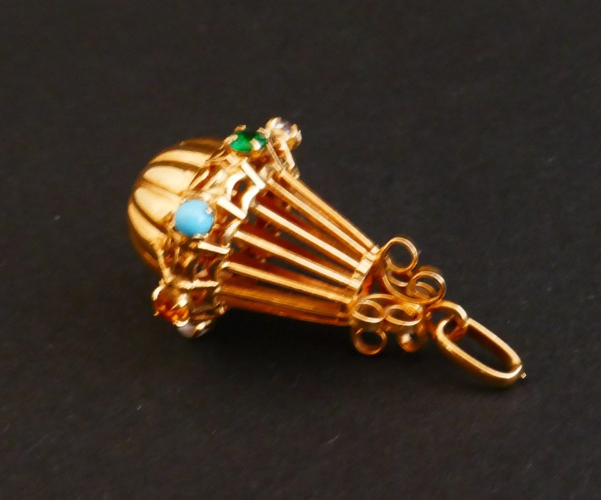 Breloque Pendentif Or 18 Carats Et Pierres Fines.-photo-2