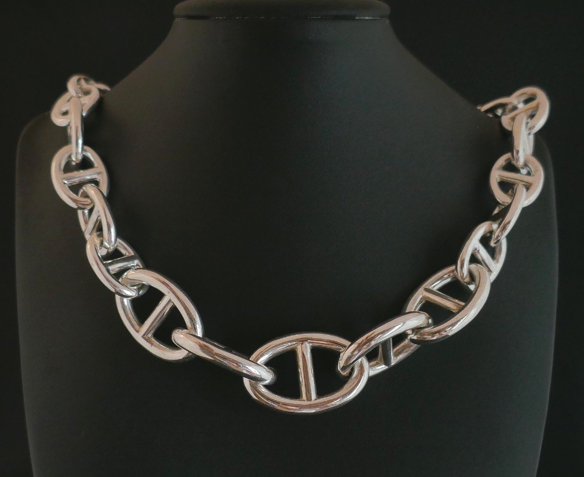 Collier Argent Maille Marine, 168 Grammes.