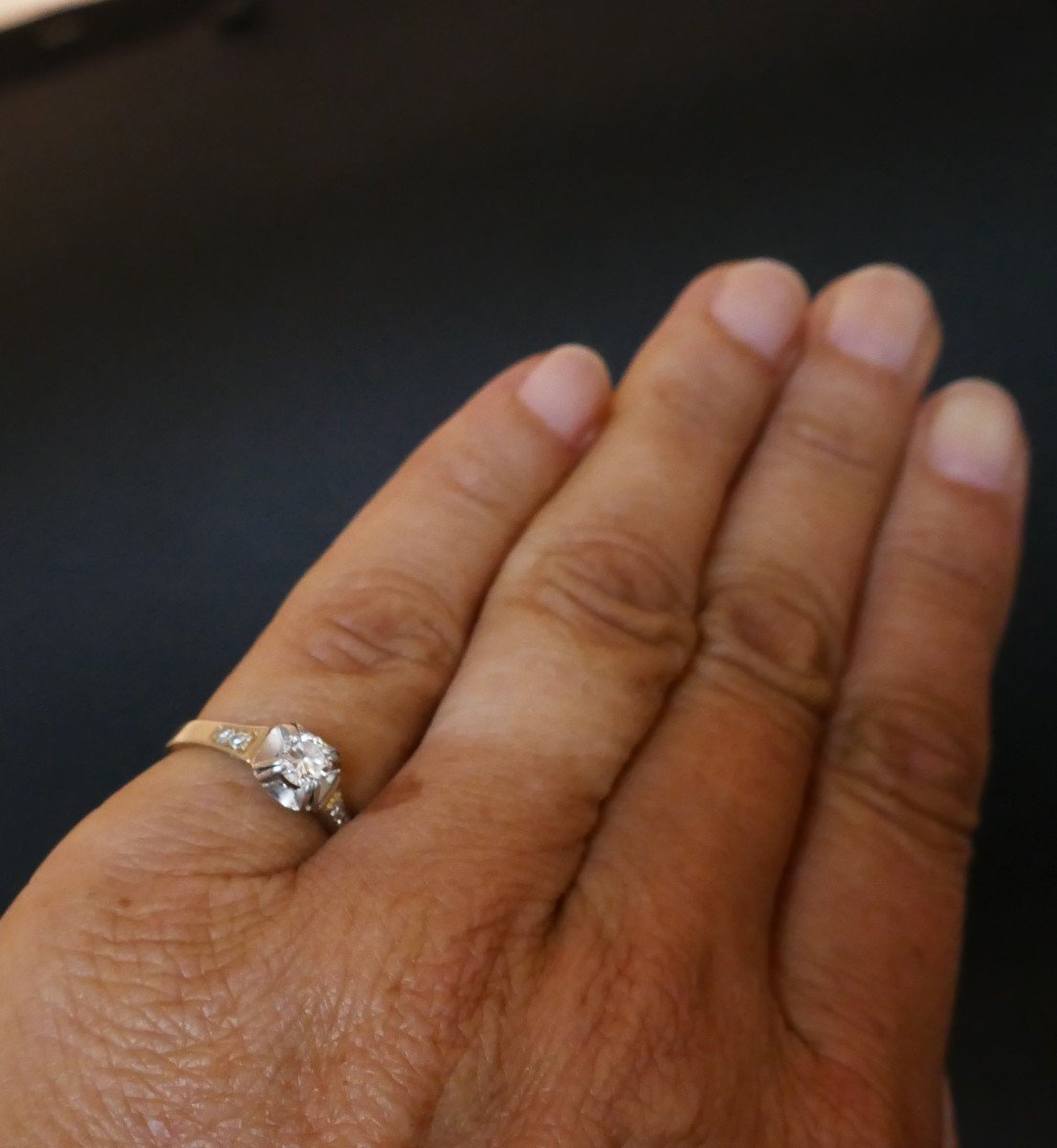 Diamond Solitaire Ring, Art Deco.-photo-2