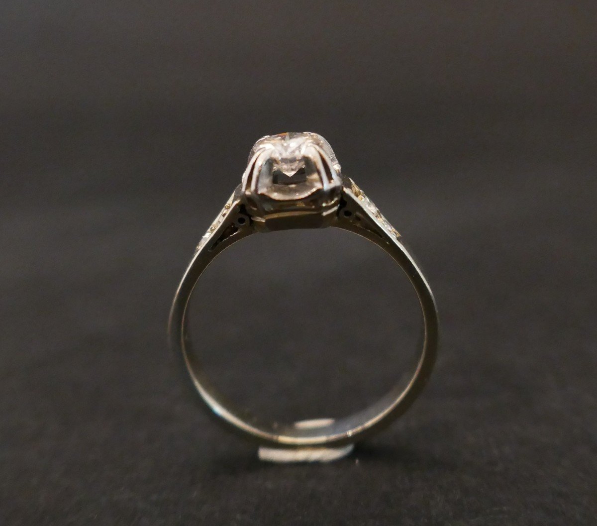 Diamond Solitaire Ring, Art Deco.-photo-4