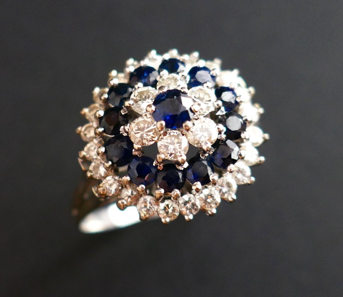 Sapphires And Diamonds Ring.-photo-4