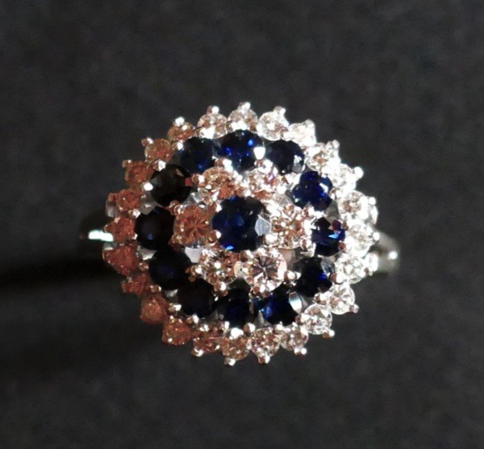 Sapphires And Diamonds Ring.
