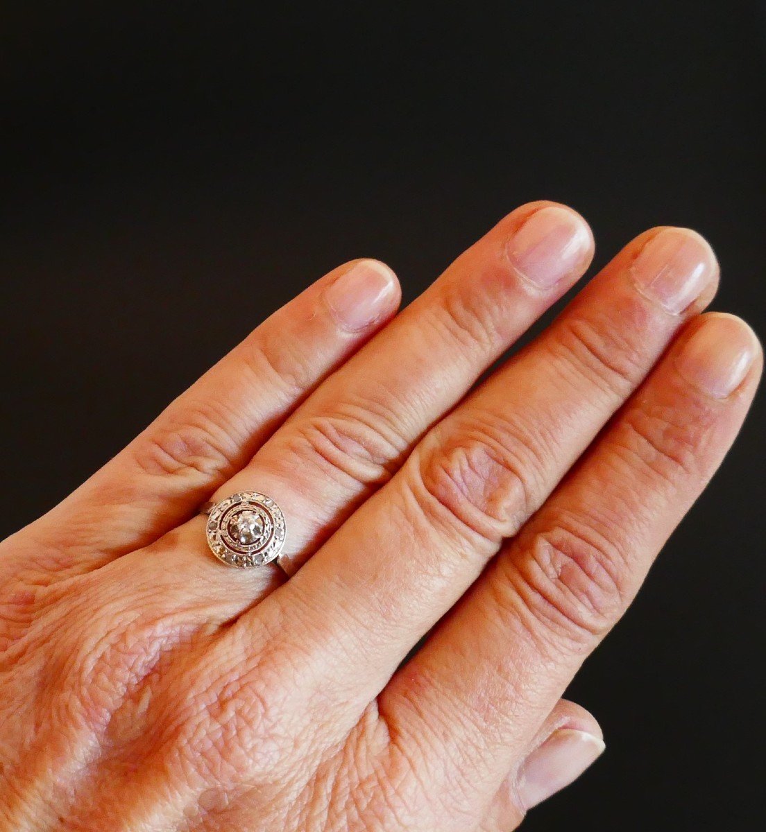18-karat Gold And Platinum Diamond Ring.-photo-2