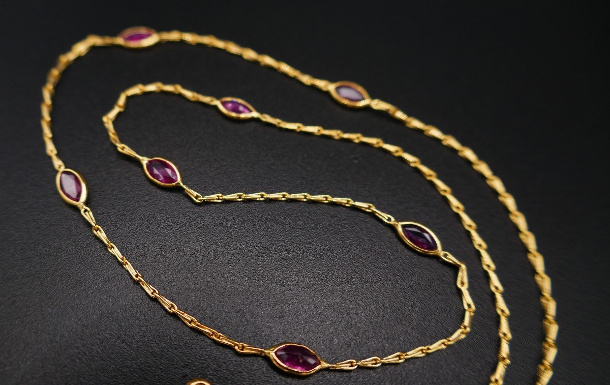 Necklace Set With Navette-cut Rubies-photo-2