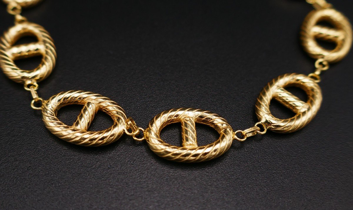 18 Carat Yellow Gold Marine Mesh Bracelet.-photo-2