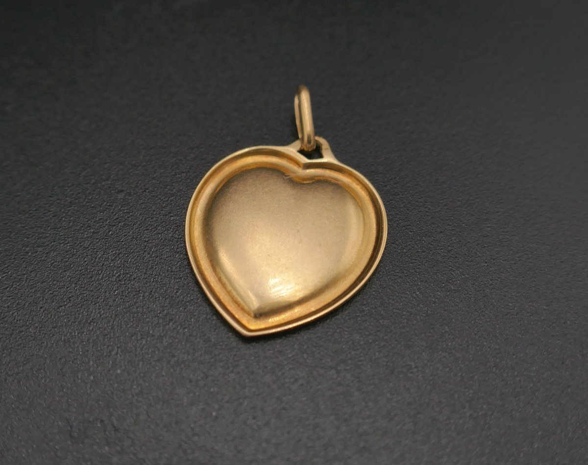 Augis Médaille d'Amour Diamant Et Rubis, Or 18 Carats.-photo-4