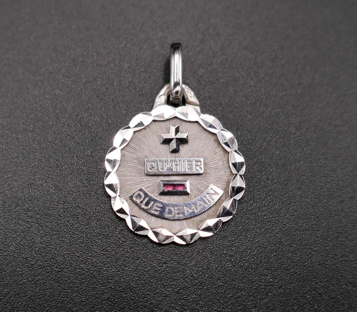  Augis Love Medal 18 Carat White Gold.