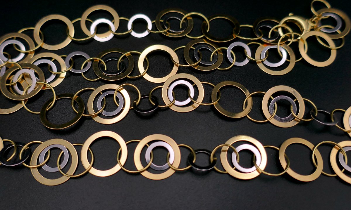 Sautoir Or Jaune Et Or Blanc 18 Carats.-photo-2