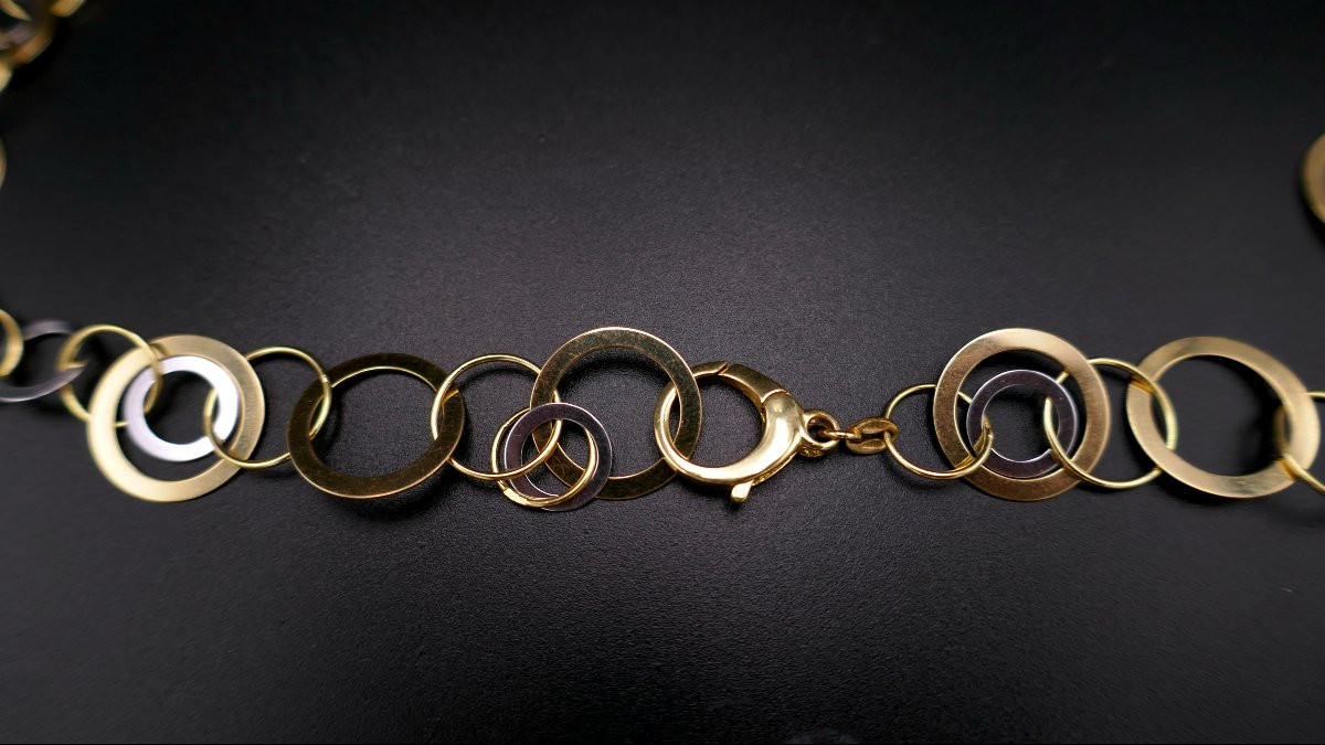 Sautoir Or Jaune Et Or Blanc 18 Carats.-photo-3