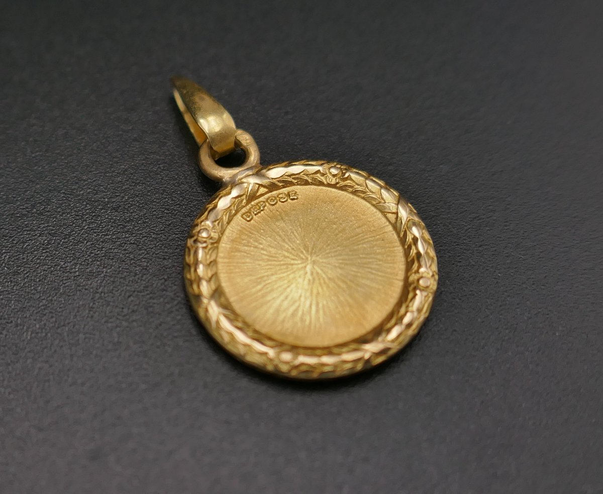 Augis Médaille d'Amour Diamant Et Rubis, Or 18 Carats-photo-4