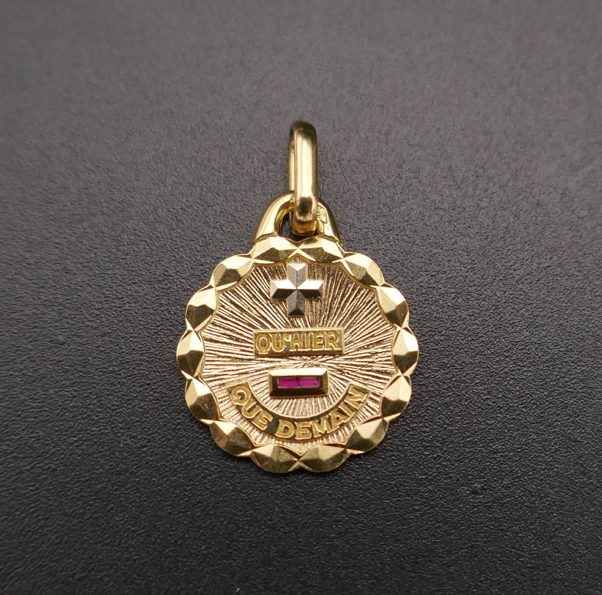 Augis Medal Of Love And Ruby, 18 Carat Gold-photo-2
