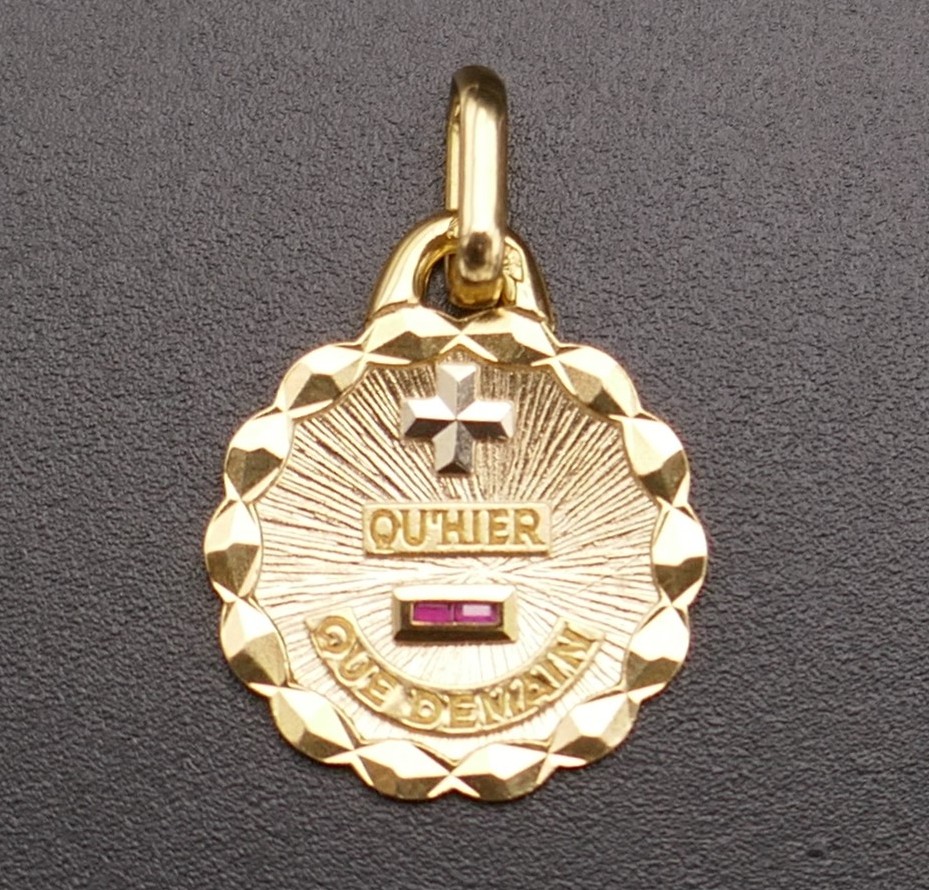 Augis Medal Of Love And Ruby, 18 Carat Gold