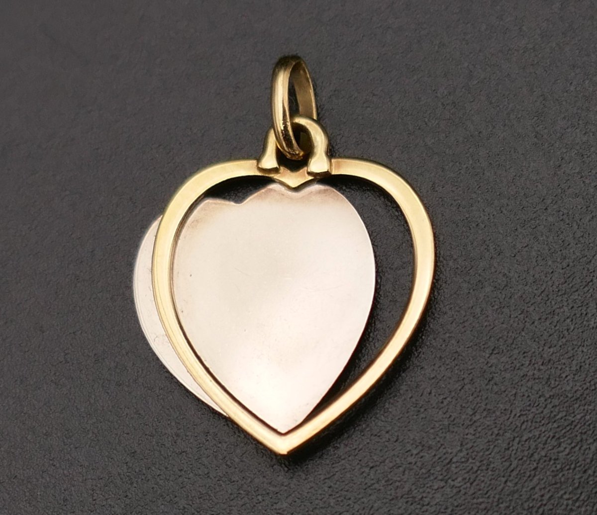 Augis Medal, Heart In 18-carat White And Yellow Gold.-photo-3