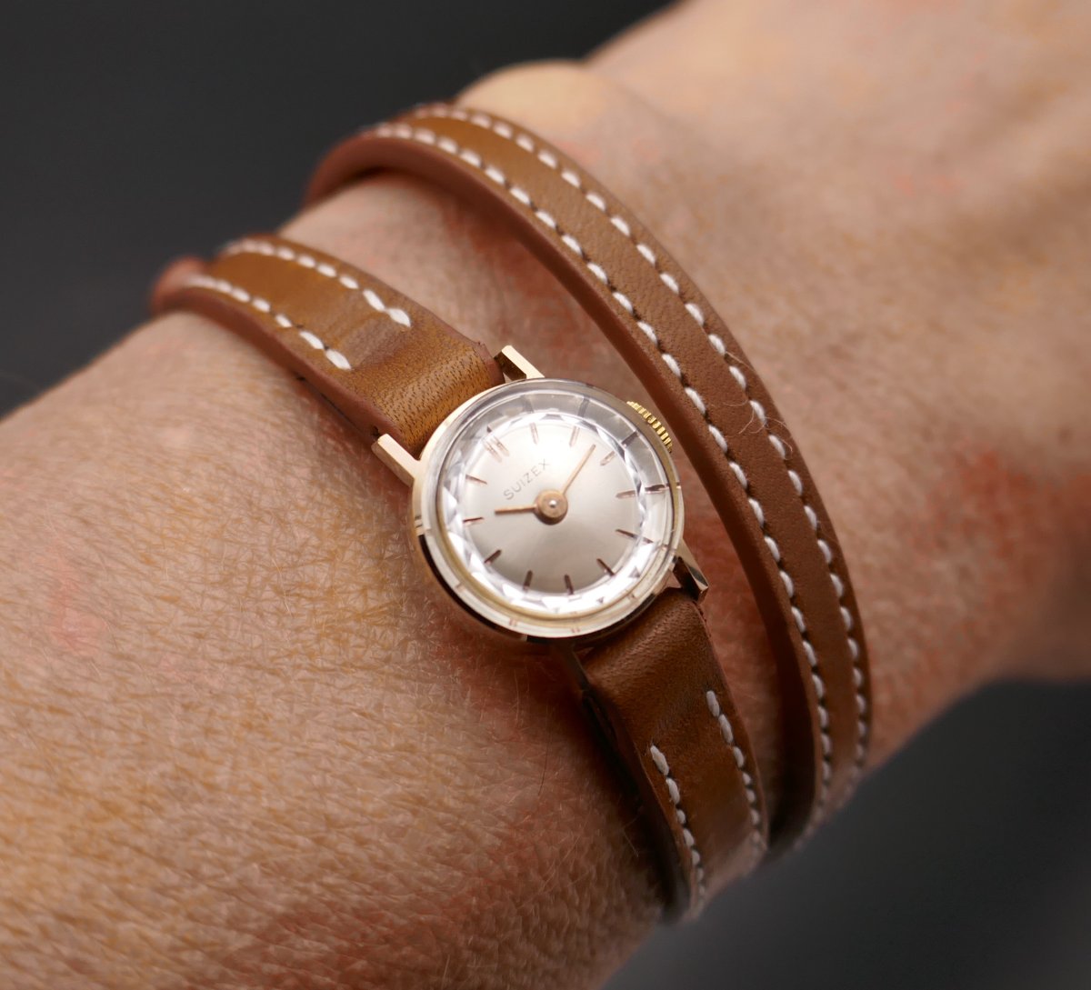 Mini Montre Vintage En Or 18 Carats, Excellent état.-photo-3