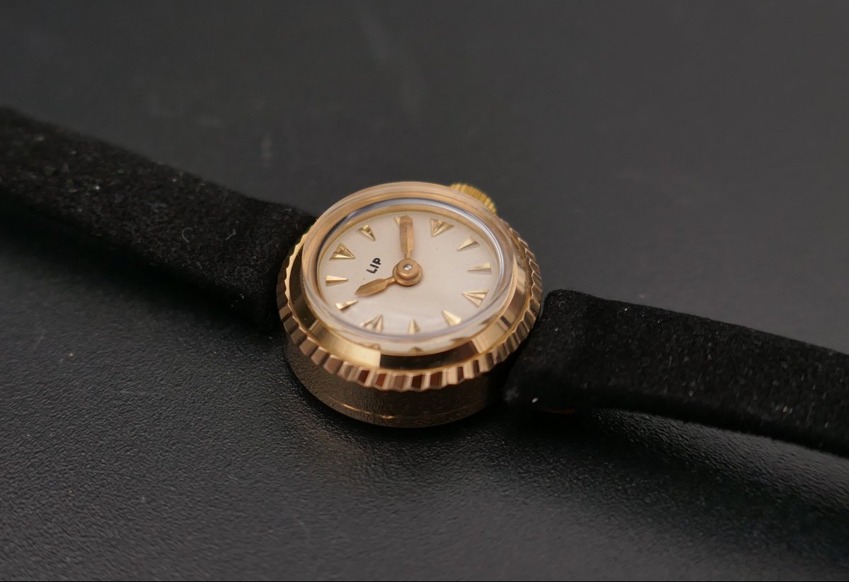 Lip Mini Vintage Watch In 18 Carat Gold, Circa 1960. -photo-3