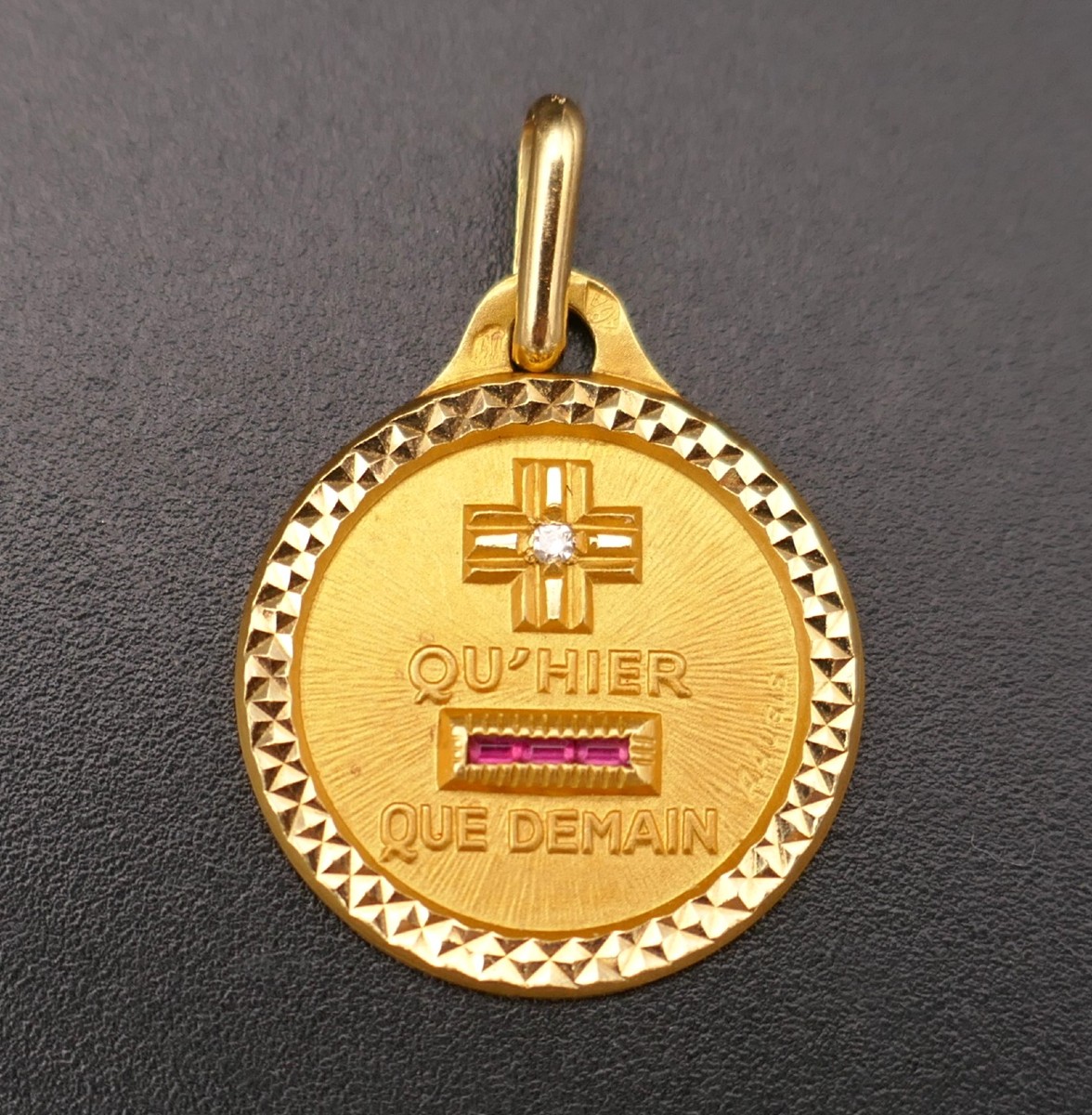 Augis Love Medal, Diamond, Ruby, 18-carat Gold.