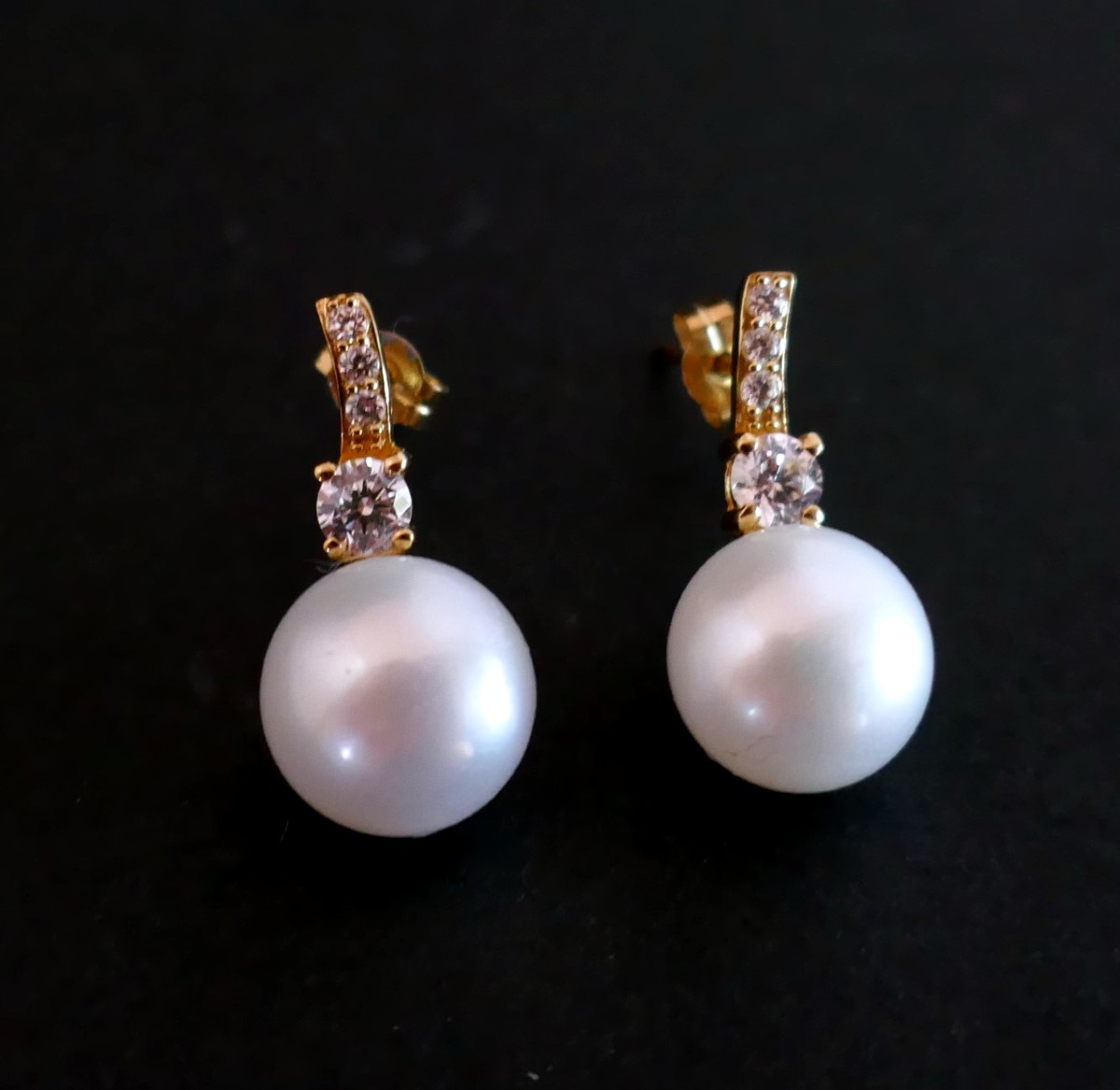 Pearl And Stone Earrings, 18-carat Gold.