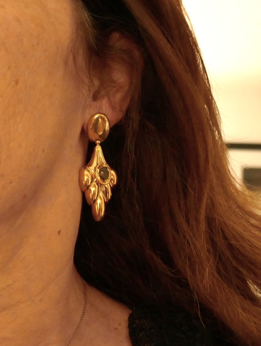 Yellow Gold And Citrine Earrings.-photo-4