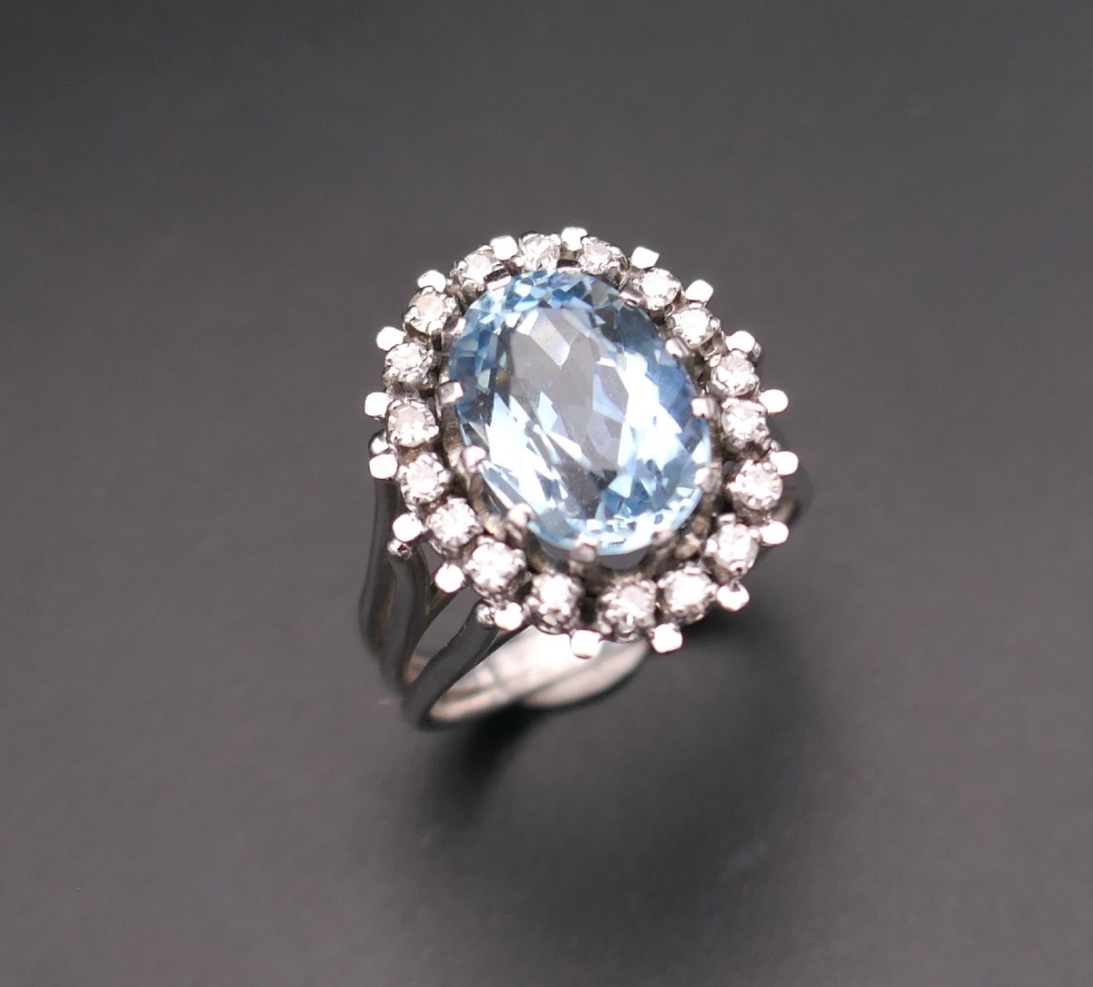 Aquamarine And Diamond Ring.-photo-2