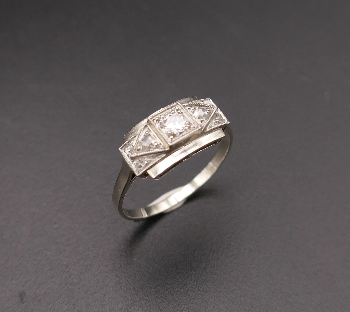 Diamond Ring, Set In 18-karat Gold And Platinum.-photo-2