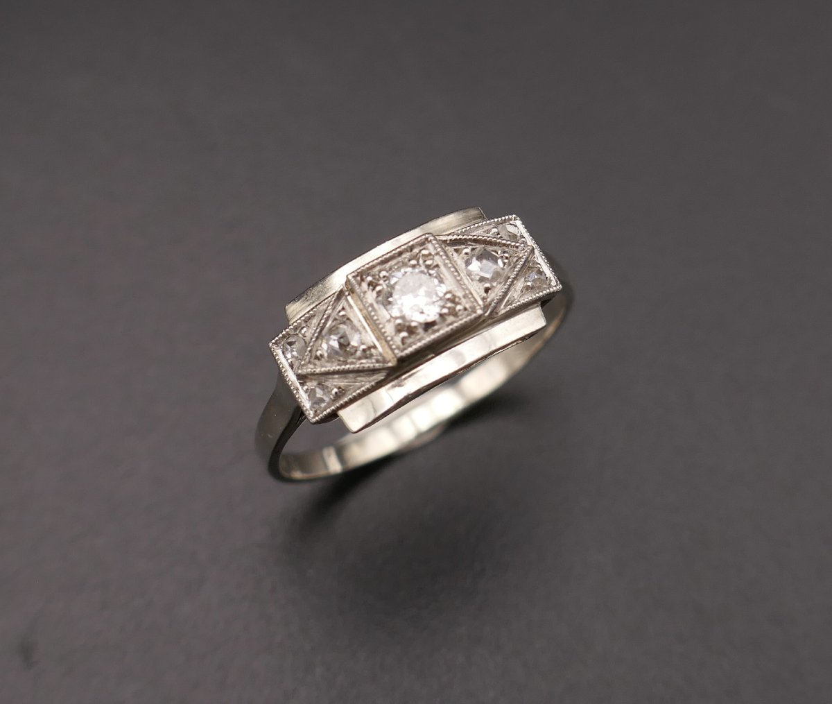 Diamond Ring, Set In 18-karat Gold And Platinum.-photo-3