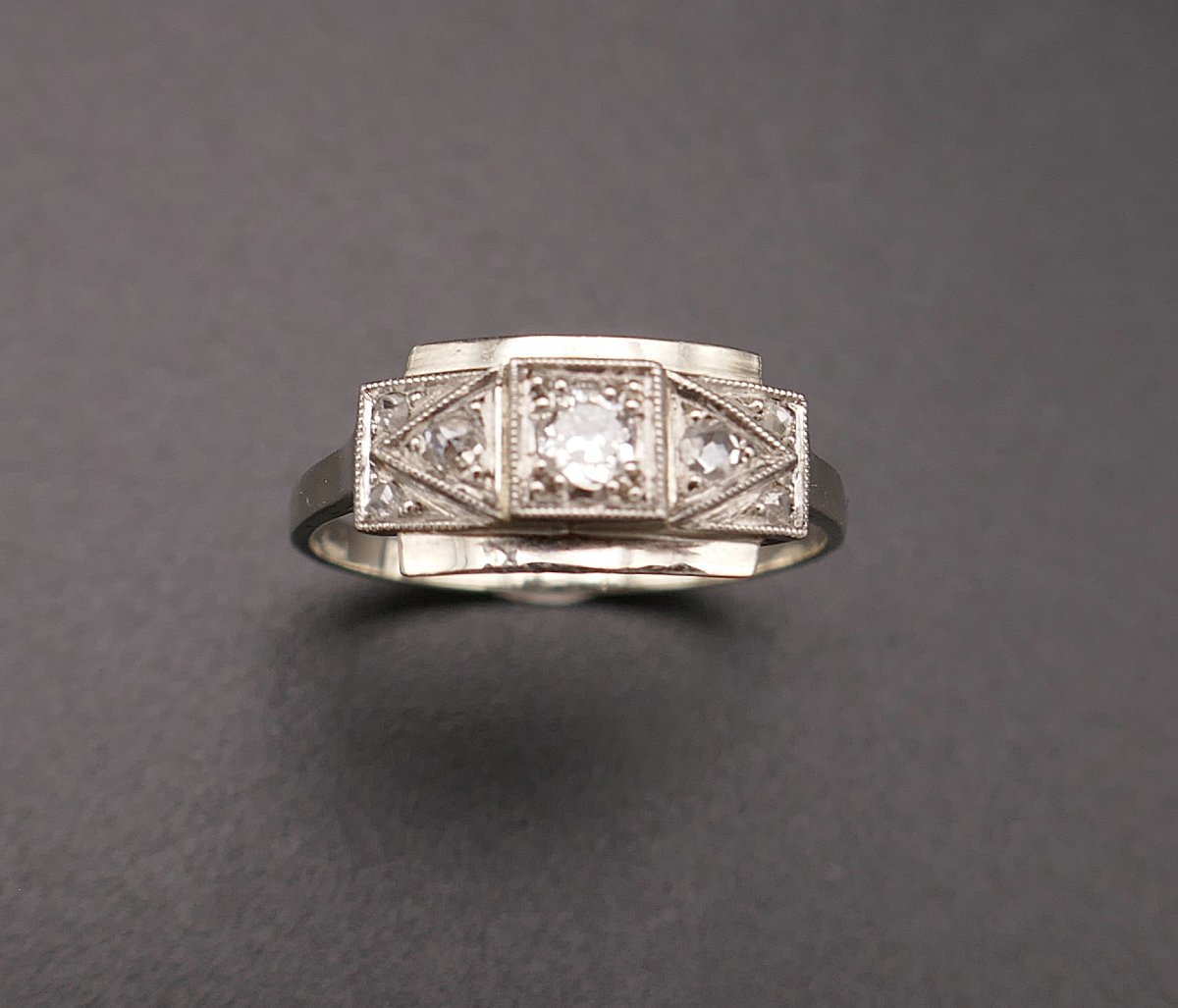 Diamond Ring, Set In 18-karat Gold And Platinum.