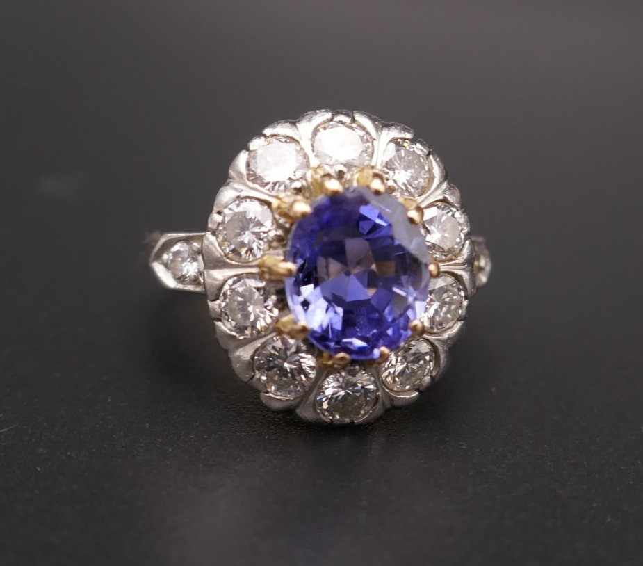 Pompadour Ring Set With A 2-carat Untreated Ceylon Sapphire And Diamonds.