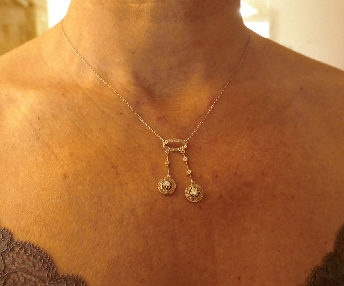 Collier Négligé Diamants, vers 1920.-photo-4