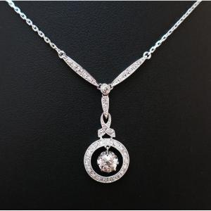 Art Deco Diamond Pendant Necklace.