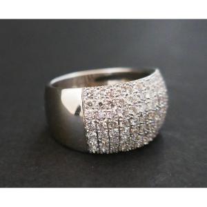 Pavement Diamond Ring, 18 Carat White Gold.