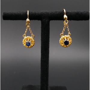 Sapphire Earrings, Gold 